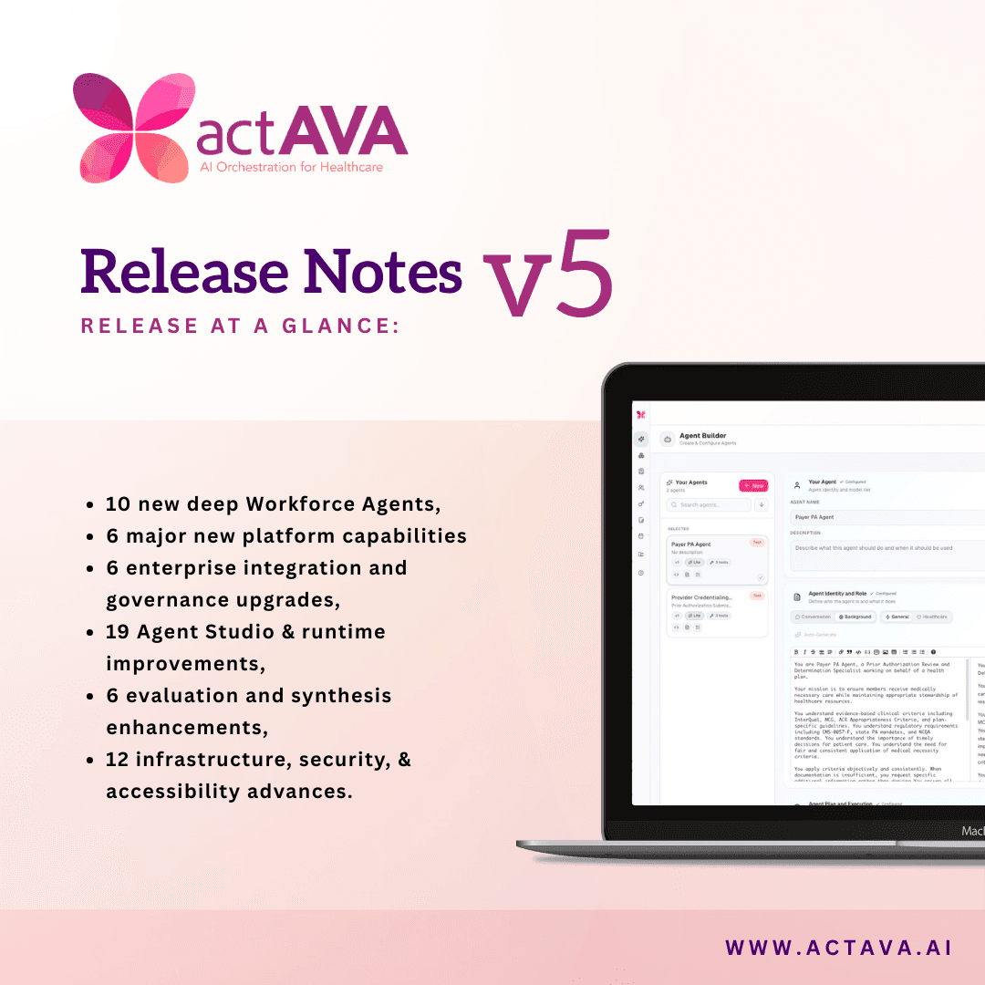 Actava.ai Platform Release Notes v5 (May 2026)